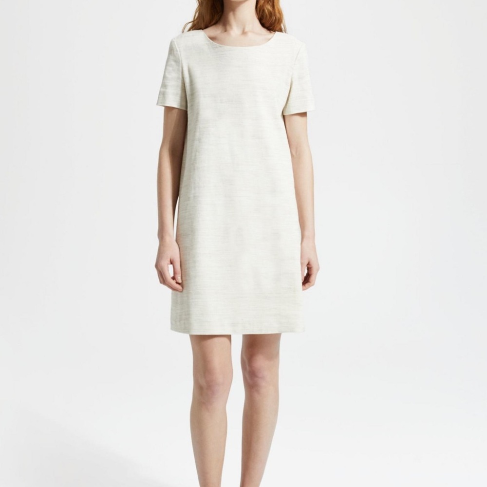 Theory Panel Shift Dress in Sharkskin Crunch - P